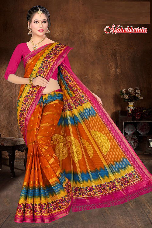 Mohabbatein 2 Regular Wear Designer Wholesale Cotton Printed Saree
